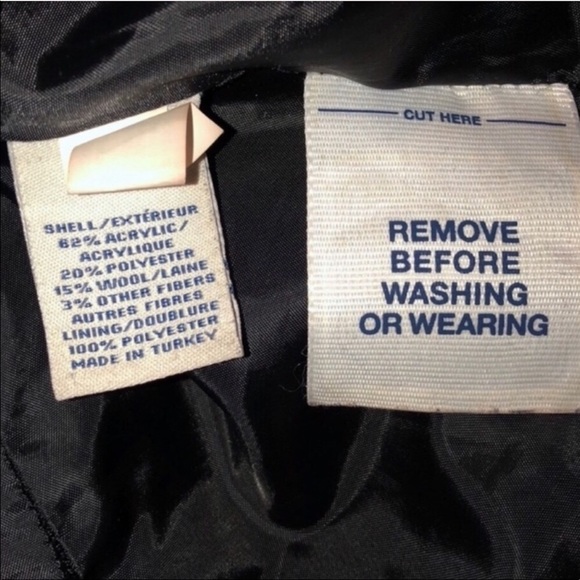 Black Wool Blend Textured Lined Great Quality Peacoat - Picture 11 of 11